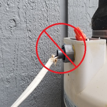 indoor wire through the conduit to the fan outdoor