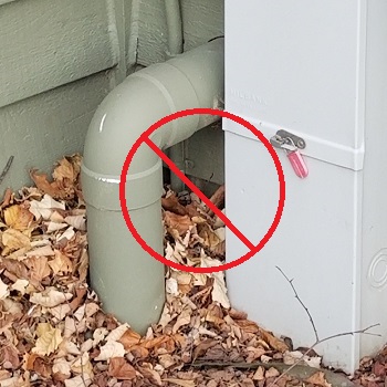 Pipe slope being reversed which resulted in the radon system filling full of water to fail