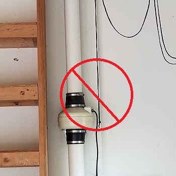 Wrong thickness PVC pipe and fittings used in radon system. 